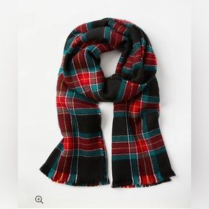 LOFT NWT Long‎ Plaid Scarf with Fringe